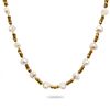 Necklace GIA 18K Yellow Gold Branch-Form Motif Tubular Beads and Freshwater Pearls Necklace.