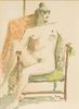 Anders Zorn Watercolor gouache of nude woman, signed