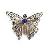 Sterling Silver and Enamel Butterfly Pin brooch