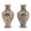 PAIR, CHINESE LOTUS PATTERNED CLOISONNE VASES