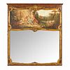 LOUIS XV STYLE TRUMEAU MIRROR WITH PAINTING