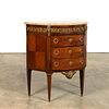 FRENCH LOUIS XVI STYLE MARBLE TOP DEMILUNE COMMODE