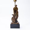 BRONZE FIGURE OF THETIS, MOUNTED AS A LAMP
