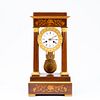 19TH C. FRENCH MARQUETRY INLAID PORTICO CLOCK