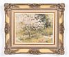N. NOBLE, PASTEL LANDSCAPE WITH APPLE TREE