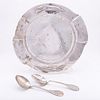 3PC HAMMERED SILVERPLATE SALAD SET WITH SERVERS