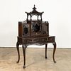 ENGLISH CHINESE CHIPPENDALE STYLE VITRINE ON STAND