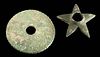 2 Moche Copper Mace Heads - Disc & Star Shaped