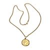 Gold coin and gold pendant with chain