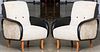 Marco Zanuso Style Leather Lady Armchairs, 2