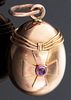 Faberge 14K Gold & Ruby Maltese Cross Egg Pendant