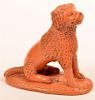 19th Century Redware Figure of a Seated Dog.
