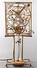 Rare Whimsical Gilt Metal Autotrol Skeleton Clock