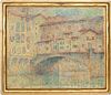 Schatz Signed "Ponte Vecchio" Oil on Canvas