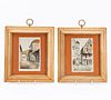 PAIR CONTINENTAL WATERCOLORS BY LANGLOIS, FRAMED