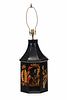 Tole Painted Chinoiserie Motif Lamp