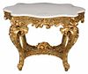 Rococo Revival Carved Marble Top Center Table
