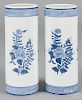 Pair of Chinese blue and white porcelain vases, 9 3/4'' h.