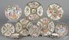 Six Chinese export porcelain famille rose plates, 19th/early 20th c., 6'' - 9 1/2'' dia.
