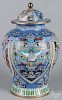 Chinese cloisonné urn and cover, early 20th c., 15 1/4'' h.