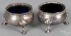 Pair of Mappin and Webb silver master salts, 1933, 2'' h., 2 3/4'' w., 9.8 ozt.