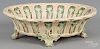 Creamware basket, late 19th c., 3 1/2'' h., 11'' w.