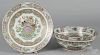 Chinese export famille rose porcelain punch bowl and charger, early/mid 20th c., charger - 5 1/2'' l.