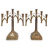 Arts and Crafts Gothic Revival Bronze Candelabras