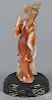 Chinese carved carnelian Quanyin, 8 1/2'' h.