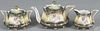 R. S. Prussia porcelain three-piece portrait tea service, ca. 1900, teapot - 4 1/4'' h.