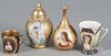 Two Vienna porcelain portrait pieces, 19th c., to include a vase, 4 1/2'' h., and a small cup