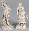 Pair of German Volkstedt porcelain figures, late 19th c., 6 3/4'' h.
