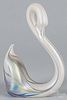 Contemporary art glass swan, signed and dated 1997 on underside, 10 1/2'' h.