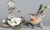 Two Boehm porcelain bird groups, 20th c., to include a robin on a nest, 7 1/4'' h.