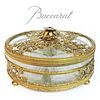 19th C. French Baccarat Crystal Dore Bronze Candy Dish