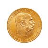 Coin of 100 crowns of Franz Joseph I, 1915, Austria.
Gold.
Weight: 33.87 g.