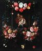 Flemish school from the mid-17th century. Circle of DANIEL SEGHERS (Antwerp, 1590-1661).
"Virgin with Child in border of flowers".
Oil on canvas. Reli