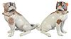 Pair of Carl Thieme Dresden Porcelain Dogs, 20th century, marked for Dresden on bottom, height 8 3/4 inches.