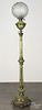 Cut glass and bronze floor lamp, early 20th c., 69'' h.