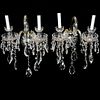 Pair of Schonbek Clear Crystal Wall Sconces