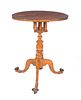 Inlaid Tiger Maple Bird Cage Tilt Top Table