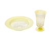 LCT Tiffany Yellow Pastel Goblet & Plate