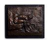 Paolozzi, Eduardo Newton After Blake. 1990er Jahre. Bronzerelief, fest auf Holzunterlage montiert. 18,5 x 22,5 cm x 2,5 cm. - Mit eingeritzter Signatu