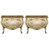 Pair of Painted Commodes Italian Niccolini Marble