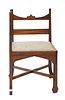 An Art Nouveau inlaid mahogany corner chair,
