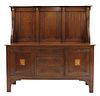 A rare Arts and Crafts oak and inlaid sideboard,