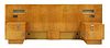An Art Deco maple headboard,