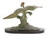 An Art Deco cold-painted spelter seagull centrepiece,