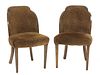 A pair of Art Deco cloud walnut dining chairs,
