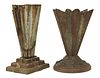 Two cast iron Art Deco vases,
